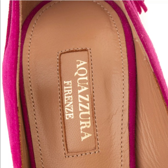 Aquazurra-Magenta Fuchsia Tassel Heel Pumps - Picture 7 of 8